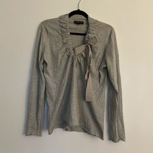 PORTS 1961 Knit Top with Scoop Neck Bow detail